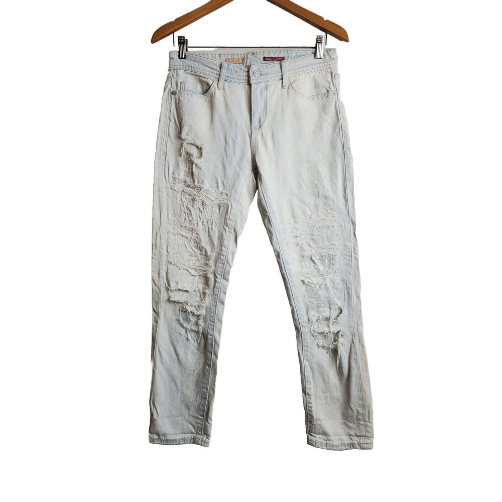 Anthropologie Pilcro 26 Petite Women Jeans SLIM BOYFRIEND Distressed‎ Destroyed